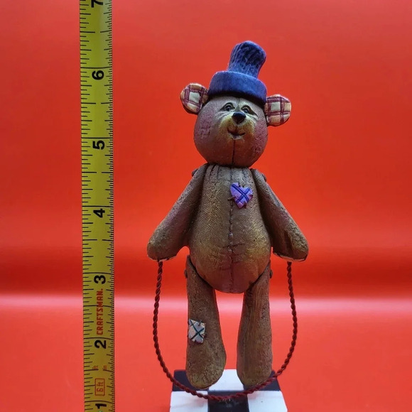 Vintage 1996 Enesco Jim Shore Max Teddy Bear Jumping Rope Figurine - Picture 5 of 8